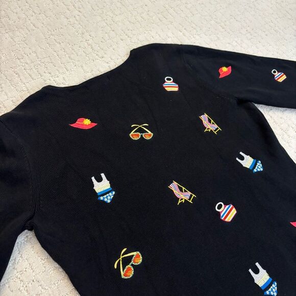 Vintage Alexandra Bartlett Sweater Resort wear Black Women's Size Large - Picture 10 of 12